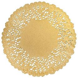 Hygloss 4-Inch Round Gold Doilies, 12-Pack