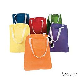 Medium Bright Canvas Tote Bags 12/pkg