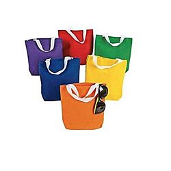 Small Primary Color Canvas Tote Bags - 12/pkg