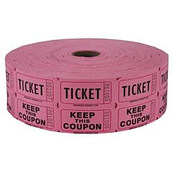 Double Roll Raffle Tickets, 2000ct,  Pink