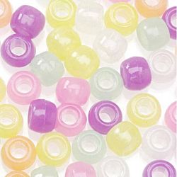 Pony Beads Acrylic Glow in the Dark Colors, 9mm 12 oz.  Big Value