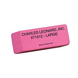 Pink Erasers, Large, 12 Count
