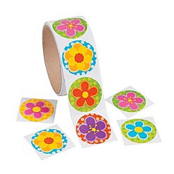 Spring Bright Flower Stickers  - 100/Roll
