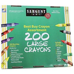 Sargent Art 200-Count Large Crayon, Best Buy Assortment 55-3225