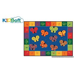 Kids Soft 123 ABC Butterfly Fun Rug, Carpet 6' x 9' Rectangle