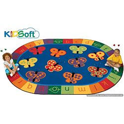 Kids Soft 123 ABC Butterfly Fun Rug, Carpet 6'9