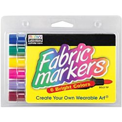 Uchida Fabric Marker Broad Tip 6/Pkg-Bright 520-6E