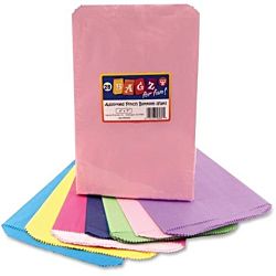 Hygloss Pinch Bottom Paper Bags, 6 by 9-Inch, Assorted Colors, 28-Pack
