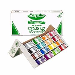 Crayola Classpack Assortment, 256ct Broad Line Markers, 16 Bold Colors 58-8201