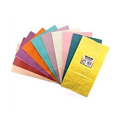 Hygloss Flat Bottom Paper Bags, 5 by 3-Inch by 9.3/4, Assorted Colors, 100-Pack