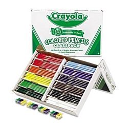 Crayola 240 Colored Woodcase Pencil Classpack, 3.3 mm, 12 Assorted Colors 688024 