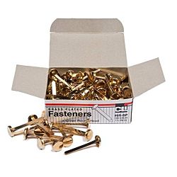 Paper Fasteners, Round Head, Brass Plated 1-1/2 Inches Shank, 12 mm Head, 100/Box 