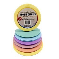 Hygloss 5 in Tissue Circles Pastel 480 Pcs