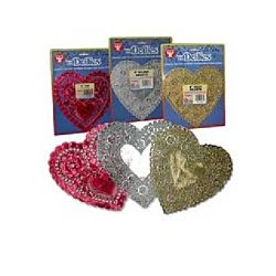 Hygloss 100 Heart Assorted Colors Doilies, 4