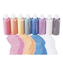 Sandtastik Colored Sand Shaker Top - Set of 8 - 10 oz. jars
