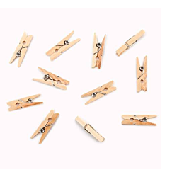  Mini Spring Clothespins - Natural - 1 Inch - 50 Pieces