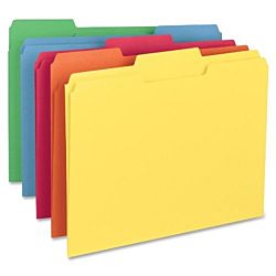 File Folder, 1/3-Cut Tab, Letter Size, Assorted Colors, 100 per Box
