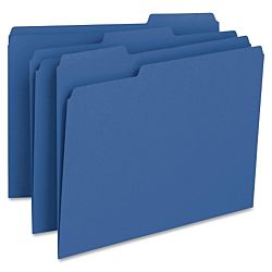 File Folder, 1/3-Cut Tab, Letter Size, Blue , 100 per Box