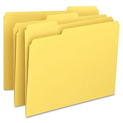 File Folder, 1/3-Cut Tab, Letter Size, Canary , 100 per Box