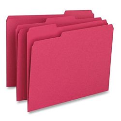 File Folder, 1/3-Cut Tab, Letter Size, Cherry ,100 per Box