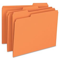 File Folder, 1/3-Cut Tab, Legal Size, Orange ,100 per Box