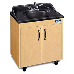 Children's classroom Sink,  Maple Cabinet With Black ABS Single Basin and Counter top