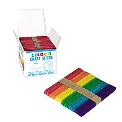 Krafty Kids Colored Craft Sticks - Jumbo, 3/4 W x 6 L, Assorted Colors,  Package of 50