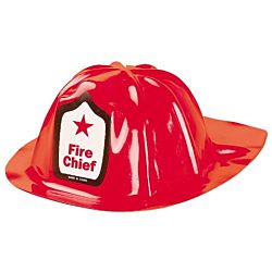 Children's Plastic Fire Chief Hats  12/pack 
