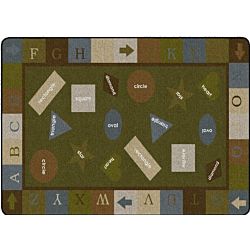 Simple Shapes Muted Colors Classroom Rug 6x9