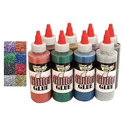 Handy Art  Non-Toxic Washable Glitter Glue Set, Assorted Color (Pack of 8)