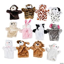 Hand Puppet Wild & Farm Stuffed Animals - Pack of 12
