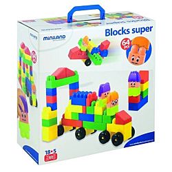 20-Piece Miniland Super Blocks with Characters Discontinued by Manufacturer 