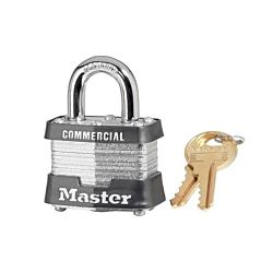 Master Lock 3, 3KA, No. 3 Laminated Steel Padlock 1-9/16