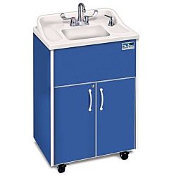 Children and Adults classroom Sink,  Blue Cabinet With Stainless Steel Single Basin and White Counter top