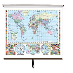 Classroom U.S./World Primary Combo Wall Map 54