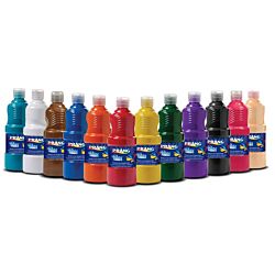 Prang® Ready-To-Use WASHABLE Tempera Paint, 16 Oz., Assorted Colors, Pack Of 12