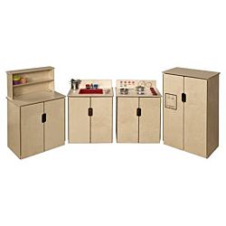 Wood Designs Children Kitchen Play Set of (4) Tip-Me-Not Appliances WD-10082