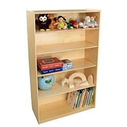 Wood Designs Childrens Bookshelf with Adjustable Shelves, Natural wood , 59 1/2