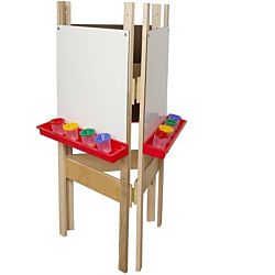 Wood Designs Children's 3-Sided Adjustable Easel with Markerboard WD-18625