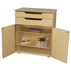 Wood Designs Classroom Teacher's, Mobile Cabinet, Natural wood Color, 46