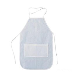 Polyester White Child's Apron with Pockets - 12 pieces per package