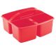 3 Compartment Small Art Caddy Available in blue, green, red,  yellow, purple, orange