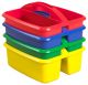 2 Compartment Large Art Caddy Available in blue, green, red, yellow,orange,purple