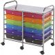 12-Drawer Organizer Cart Available in Assorted Colors, Multi-Color, Gray, White