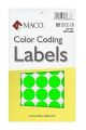 MACO Neon Green Round Color Coding Labels, 3/4 Inches in Diameter, 1000 Per Box, MR1212-10