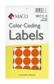 MACO Neon Orange Round Color Coding Labels, 3/4 Inches in Diameter, 1000 Per Box ,MR1212-13