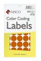 MACO Orange Round Color Coding Labels, 3/4 Inches in Diameter, 1000 Per Box ,MR1212-7