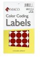 MACO Red Round Color Coding Labels, 3/4 Inches in Diameter, 1000 Per Box MR1212-8