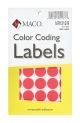 MACO Neon Red Round Color Coding Labels, 3/4 Inches in Diameter, 1000 Per Box. MR1212-9