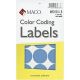 MACO Light Blue Round Color Coding Labels, 1-1/4 Inches in Diameter, 400 Per Box MR2020-LB